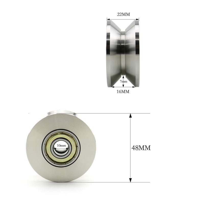 Heyous V Groove Stainless Steel Silent Pulley - 600LB, Silver Tone - Image 4